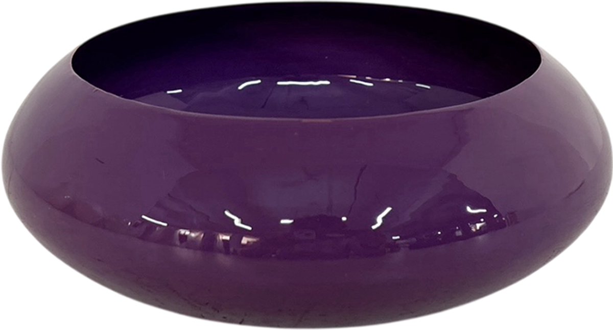 by Mooss - Enamel - Schaal - Paars - Purple - Small - 7 cm - Ø 20 cm - Hoogglans - Metaal