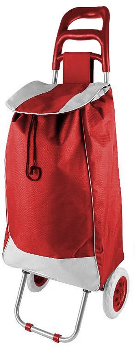 Ibenzoa® Opvouwbare boodschappentrolley met trapklimmogelijkheid en grote wielen in rood