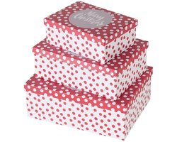 Set van 3 geneste dozen Dotty kerst