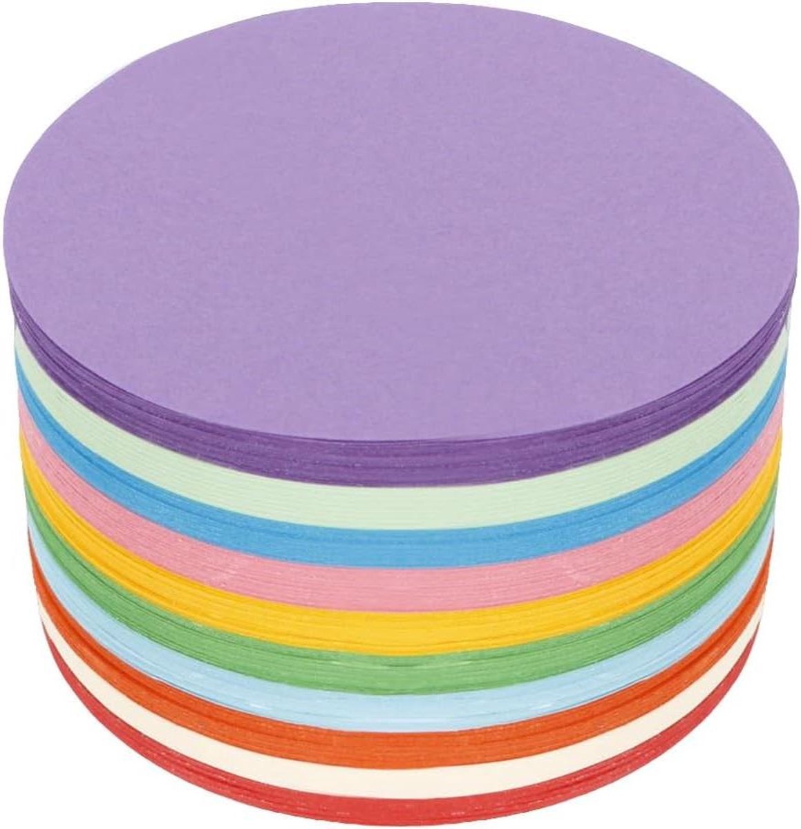 Allecto plus - Moderatiekaarten set, 500 vellen, rond 10 cm, 10 kleuren, knutselpapier voor kantoor, school, presentatie