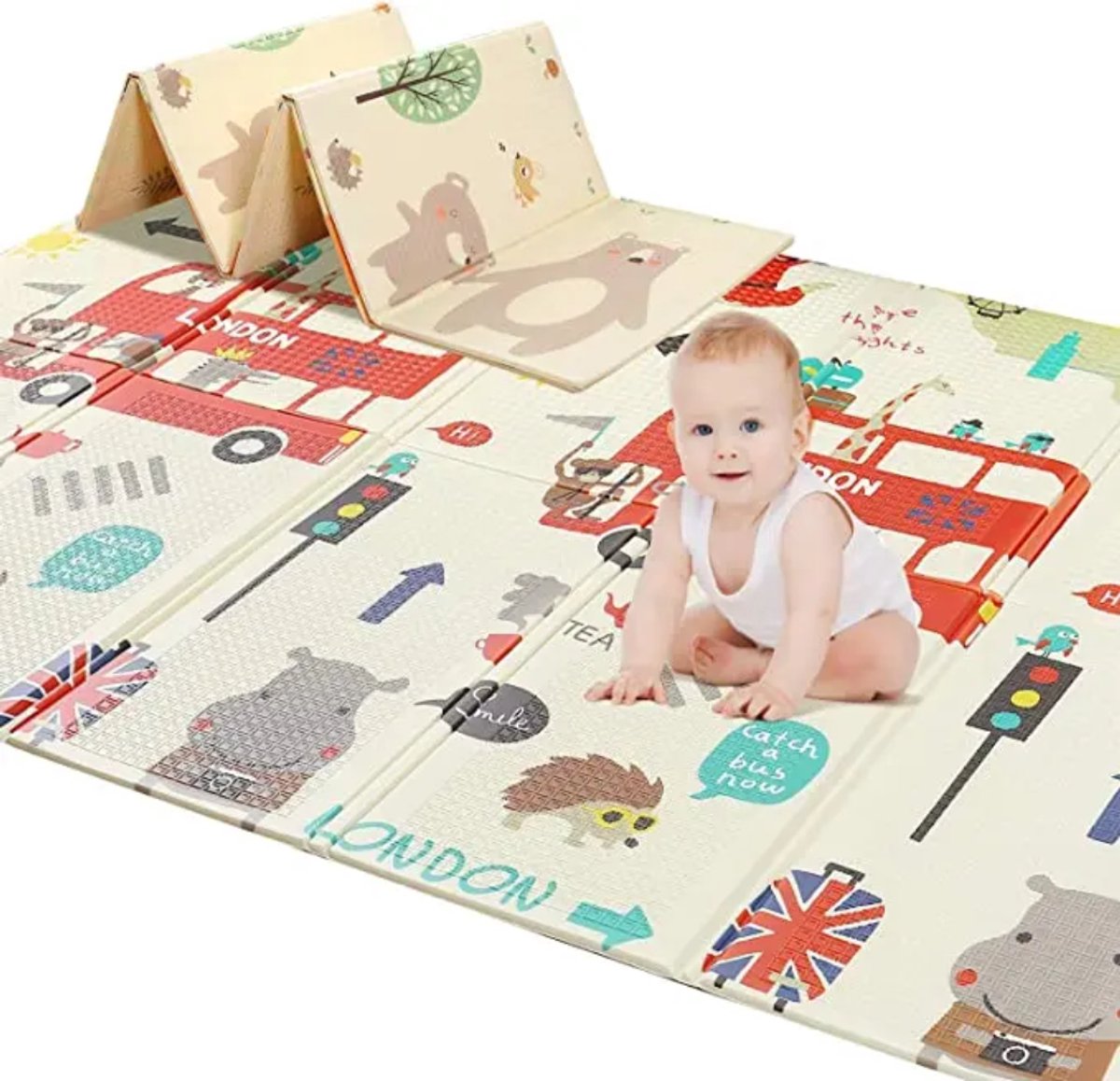 Mogi Products-Speelkleed - Dubbel zijdig-Speelmat Baby -Opvouwbare Baby Speelmat - incl. opbergtas -200x150x1,5 cm