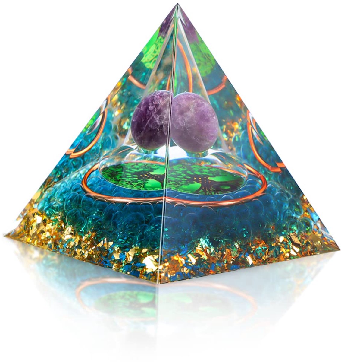 Azomor® Handgemaakte Amethist Pyramide voor Meditatie en Decoratie in Huis