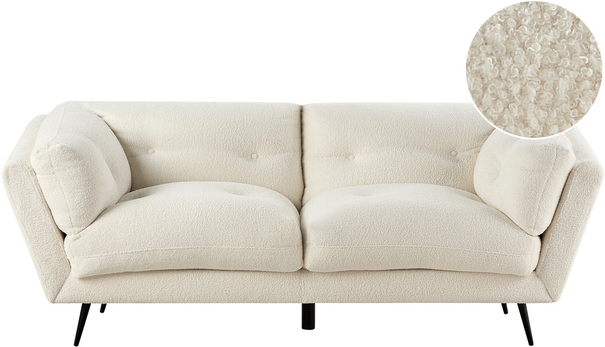 LENVIK - Driezitsbank - Wit - Bouclé