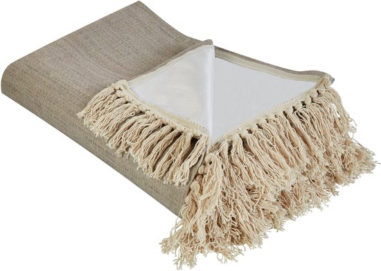 DHANDI - Couverture de pique-nique - Taupe - 200 x 200 cm - Polyester