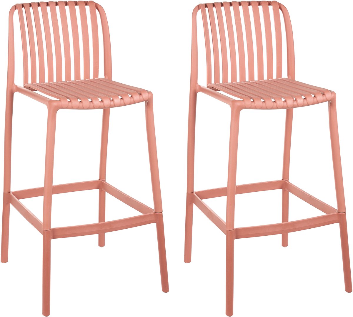 ARICCIA - Verstelbare barstoelen set 2 - Lichtrood - Polypropyleen