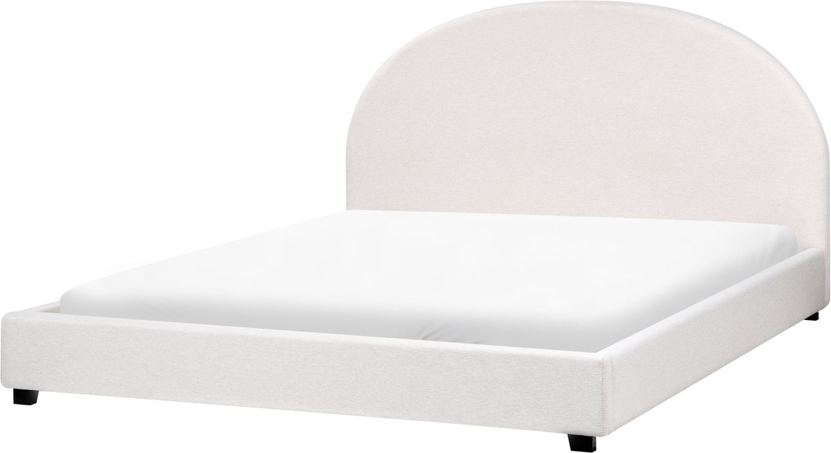 Beliani VAUCLUSE - Tweepersoonsbed - Gebroken wit - 140 x 200 cm - Polyester