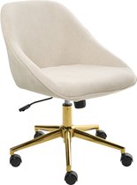 BARDSDALE - Bureaustoel - Lichtbeige - Fluweel