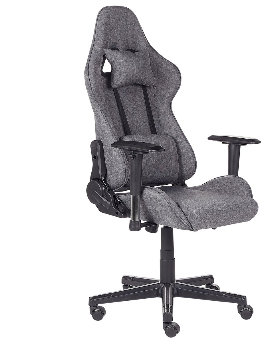 Beliani WARRIOR - Gamestoel-Grijs-Polyester