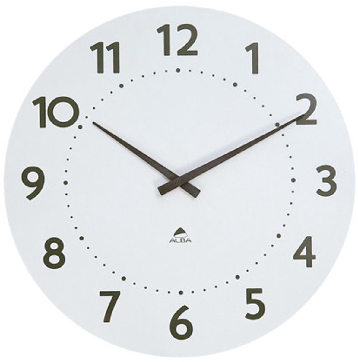 ALBA wandklok hout HORMILENA 55 kwartsuurwerk wit 55cm