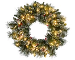 HOMCOM-Christmas Wreath-60x60x10cm-Plastique-Vert