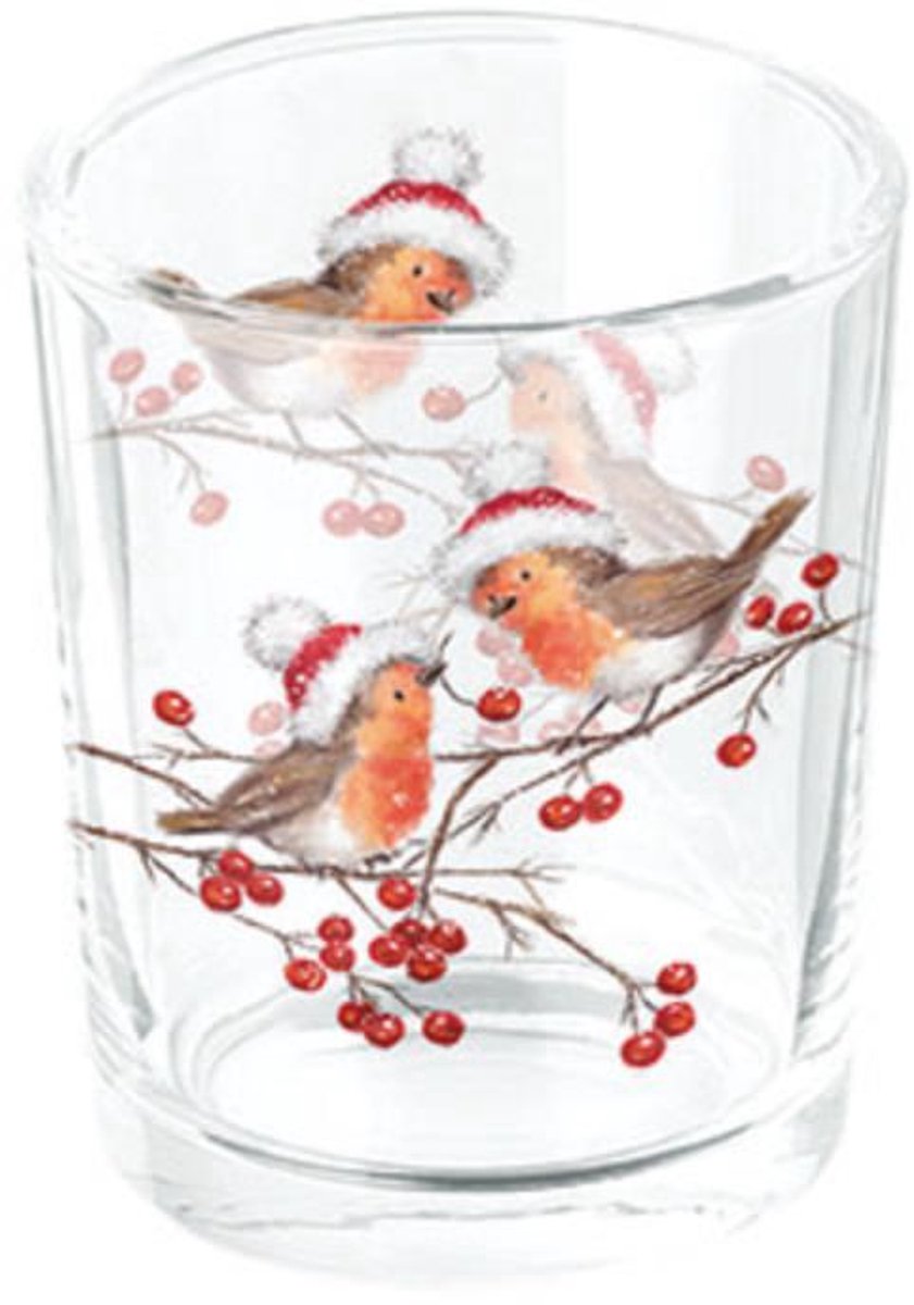Ambiente Theelicht Christmas robins