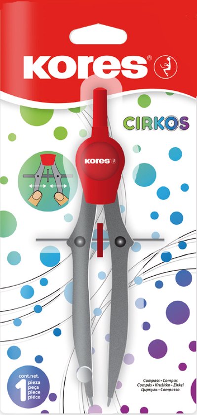 Rode en grijze Kores Cirkos passer met 1 stuk.
