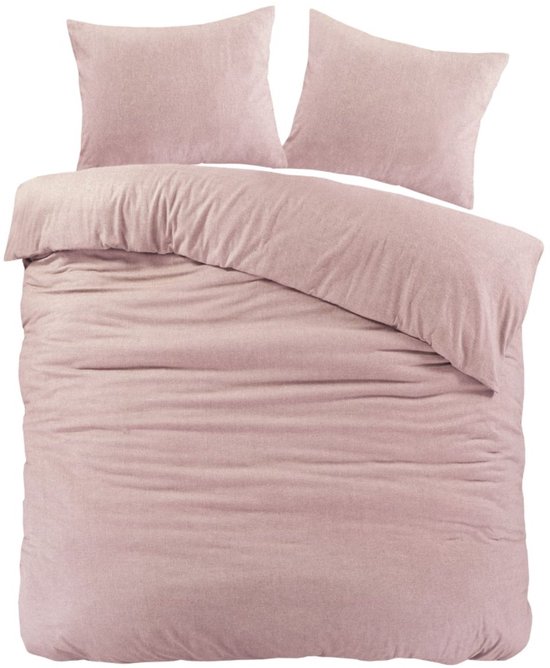 Housse de Couette Flanelle Rose Brienz - 240x200/220 cm - Super Douce et Chaude