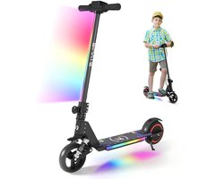 Elektrische Step Kinderen - Kinderstep Inklapbaar - 130W - Max 14km/u - LED Verlichting - 8km Bereik - Zwart