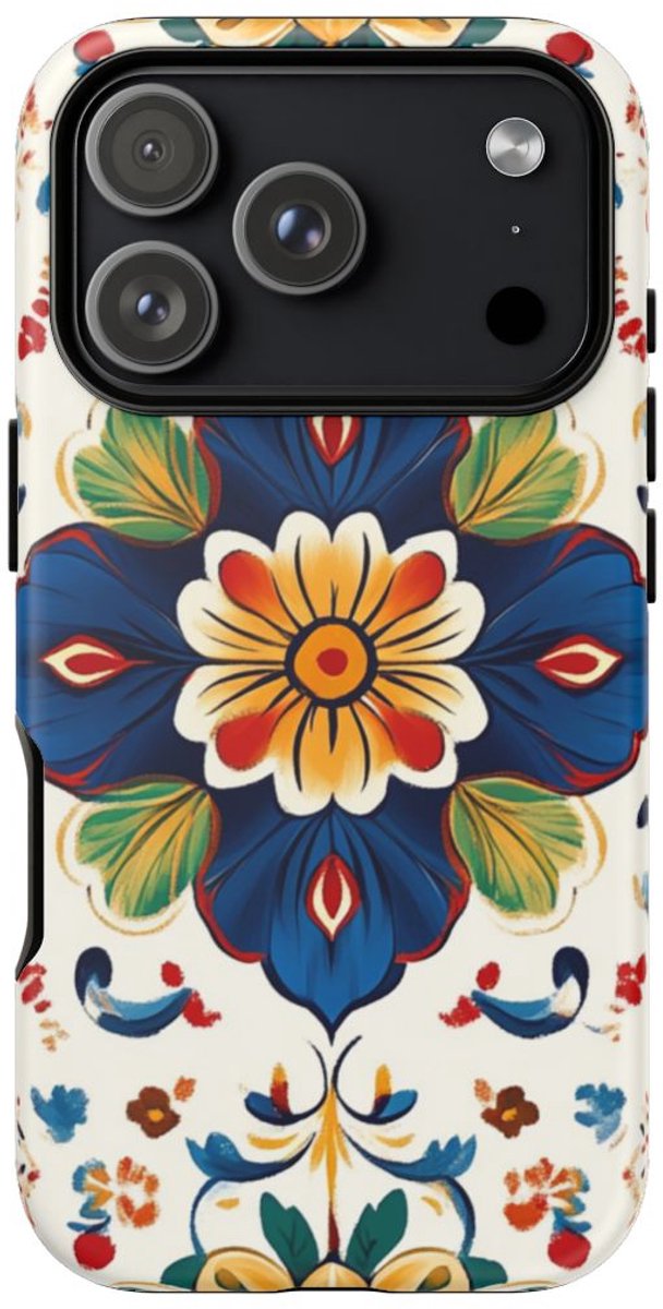 Kleurrijk Bloemenpatroon – Telefoonhoesje Geschikt voor iPhone 17 Pro