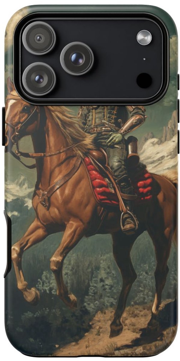 Buitenaardse Cowboy op Paard bij Nacht – Telefoonhoesje Geschikt voor iPhone 17 Pro Max
