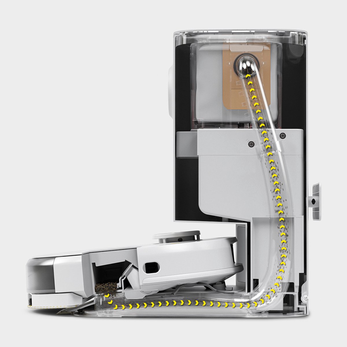 Afbeelding 2 van Kärcher RCV 5 Comfort Robotstofzuiger met dweilfunctie - Inclusief automatisch afzuigstation - LiDAR navigatie - 85 m²/u - Zuigkracht 5000 Pa - Looptijd accu 120 min - 66 dB(A) - App bediening - Tapijtsensor