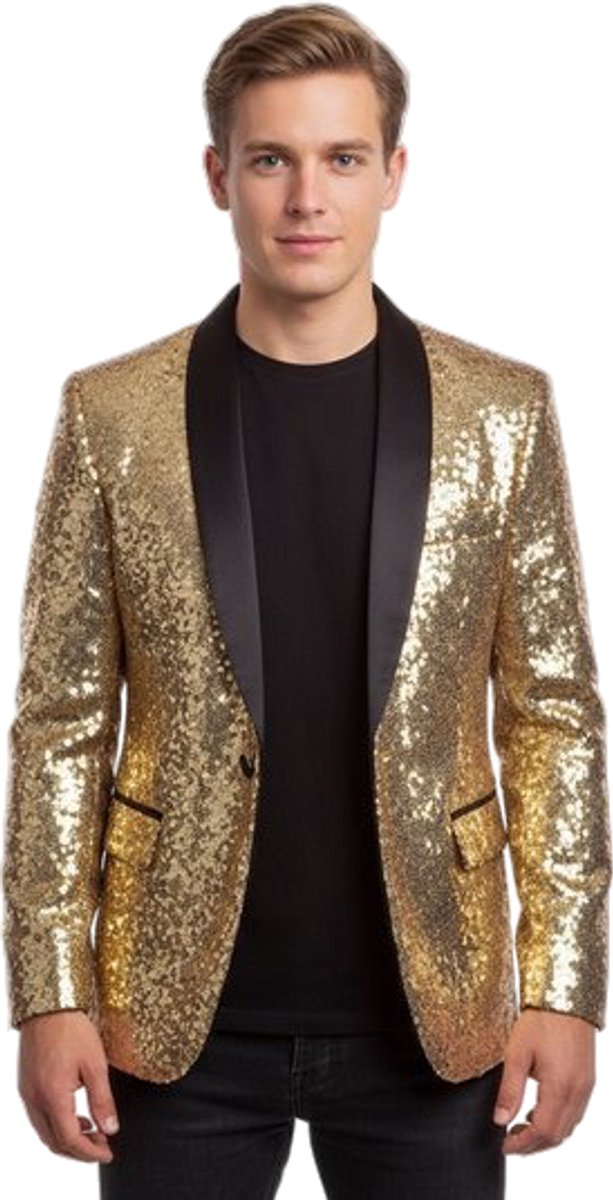 Glitter Goud Colbert - Blazer - Jasje - Heren - Kostuum - Party - Feest