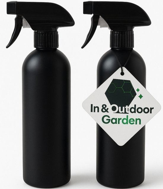 Set van 2 lege sprayflacons 500ml Mat Zwart - Plantenspuit - Spuitfles - Spray Bottle - Waterverstuiver - Plantenspuit Binnen - Plantensproeier