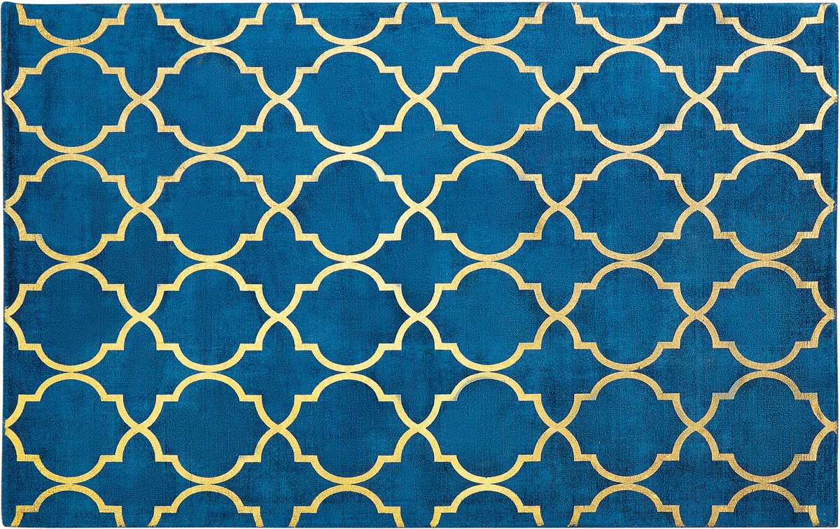 Beliani YELKI - Vloerkleed - Donkerblauw - 80 x 150 cm - Viscose