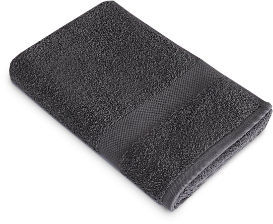 HUSH Living Badhanddoek - 70×140 cm - 100% katoen - zware kwaliteit 500g/m2 - Antraciet