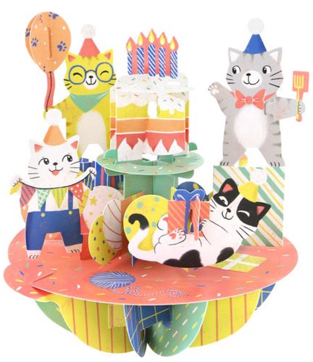 3D Kaart Birthday Cats - Santoro London Pirouettes