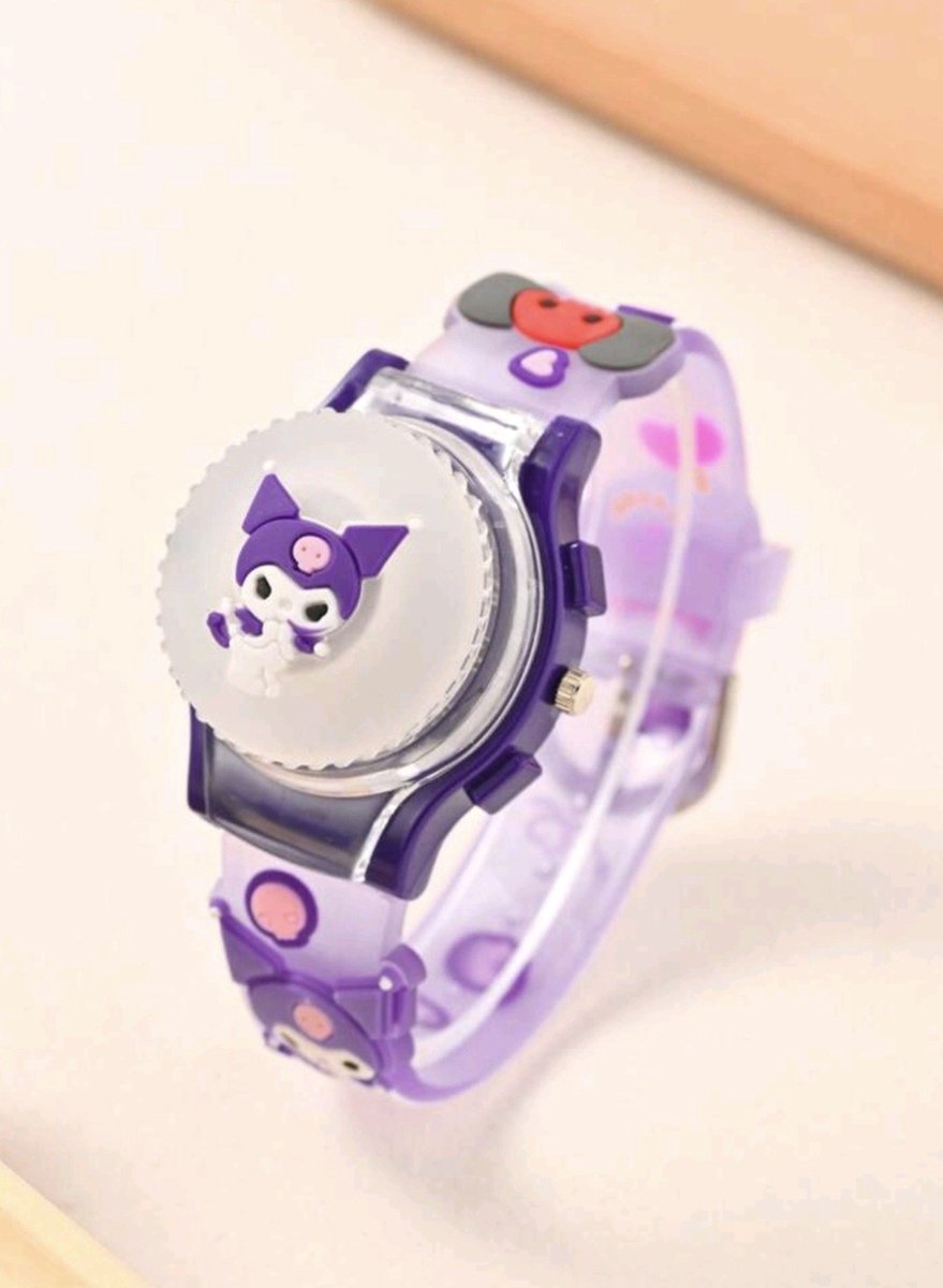 Kuromi geïnspireerd kinder horloge Paars - Kuromi Magic Horloge Paars - Kuromi Watch - Kinderhologe Kuromi Paars