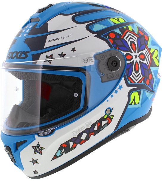 AXXIS Draken S helm - integraalhelm voor motor en scooter - mat blauw wit M