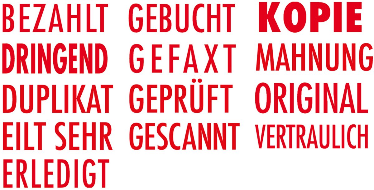 Tekststempel voor aanmaning 'MAHNUNG'
