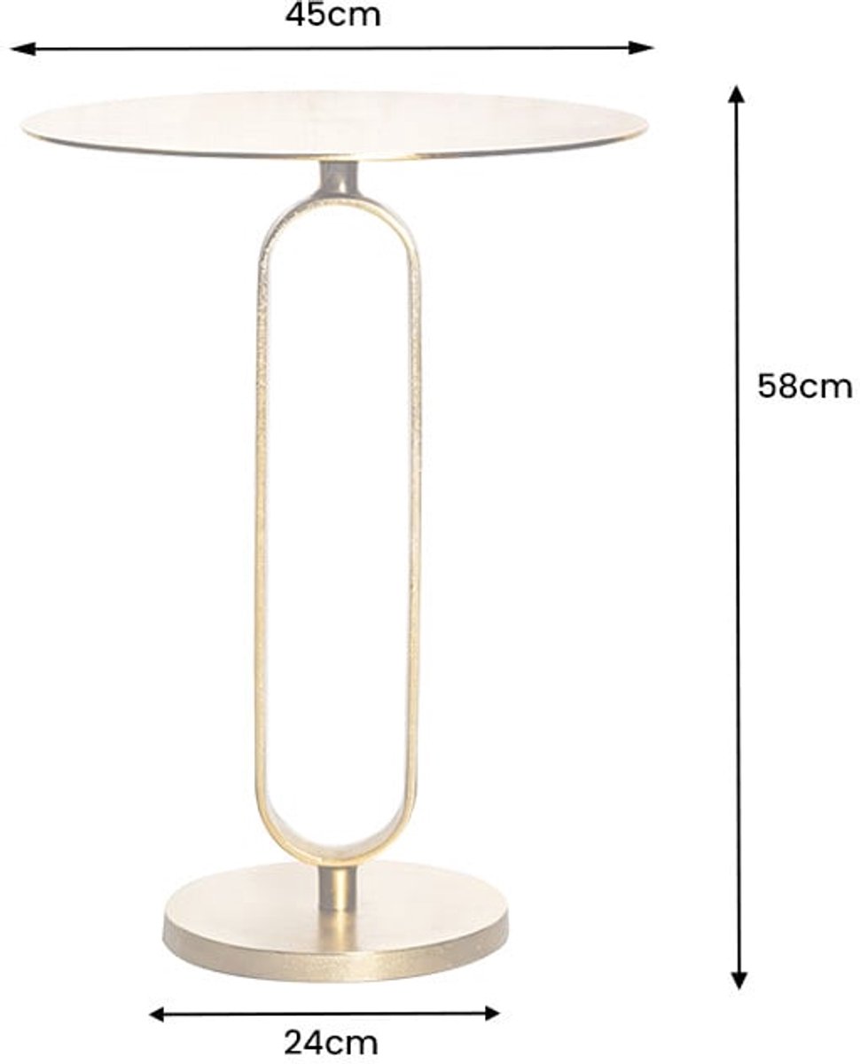 Invicta Interior Ronde bijzettafel ELEGANCE 60cm goud metaal aluminium handgemaakt - 43613 Zie omschrijving