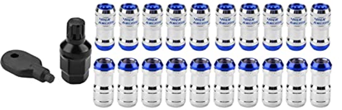 Screw M12 X P1.5 Car Racing Lug Wheel Nuts for Most Aftermarket Wheels (Blue) Car