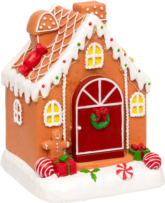 Peperkoekhuisje, 8 LED, bewegend met geluid, 16,2 cm