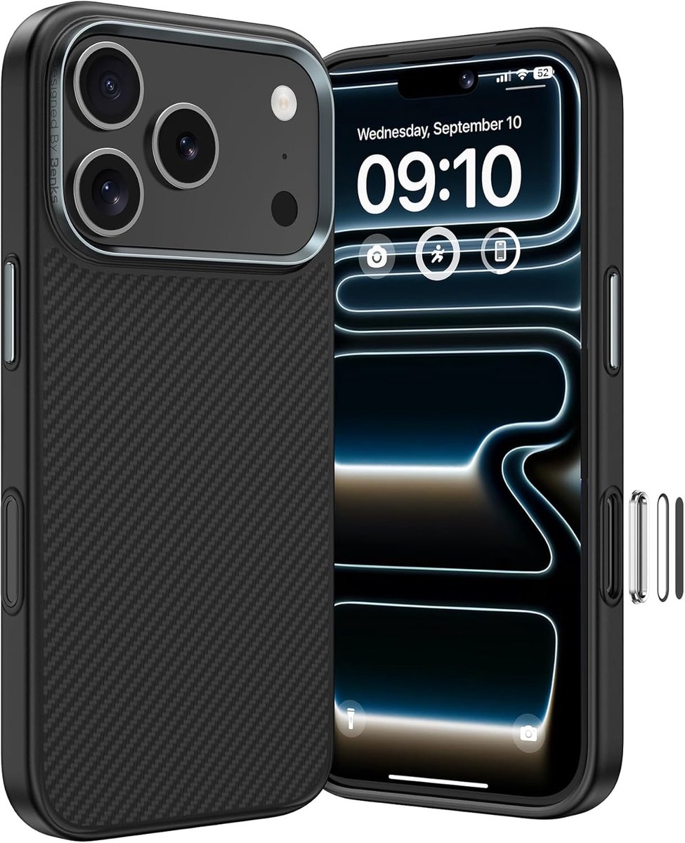 Zandarix Geschikt voor Apple iPhone 17 Pro - Camerabediening - Geschikt voor Mag - Extreme Magnetische Kracht - Top Militaire Kevlar - Aramidevezel - Back Cover Hoesje - Zwart