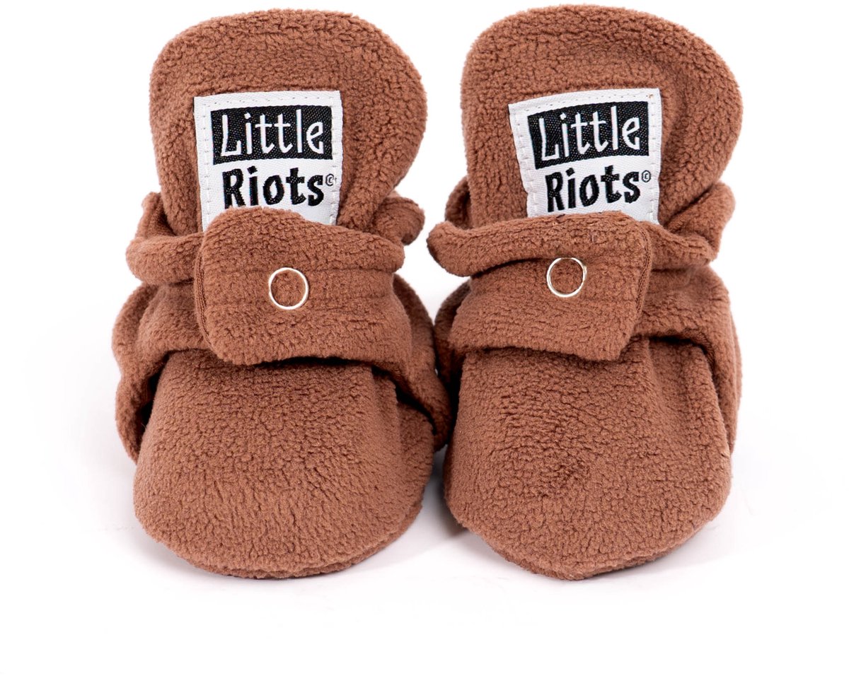 Little Riots - Babyslofjes - Fleece Original - Brownie - 3-6 Maanden (10cm) - Schoenmaat 16-17