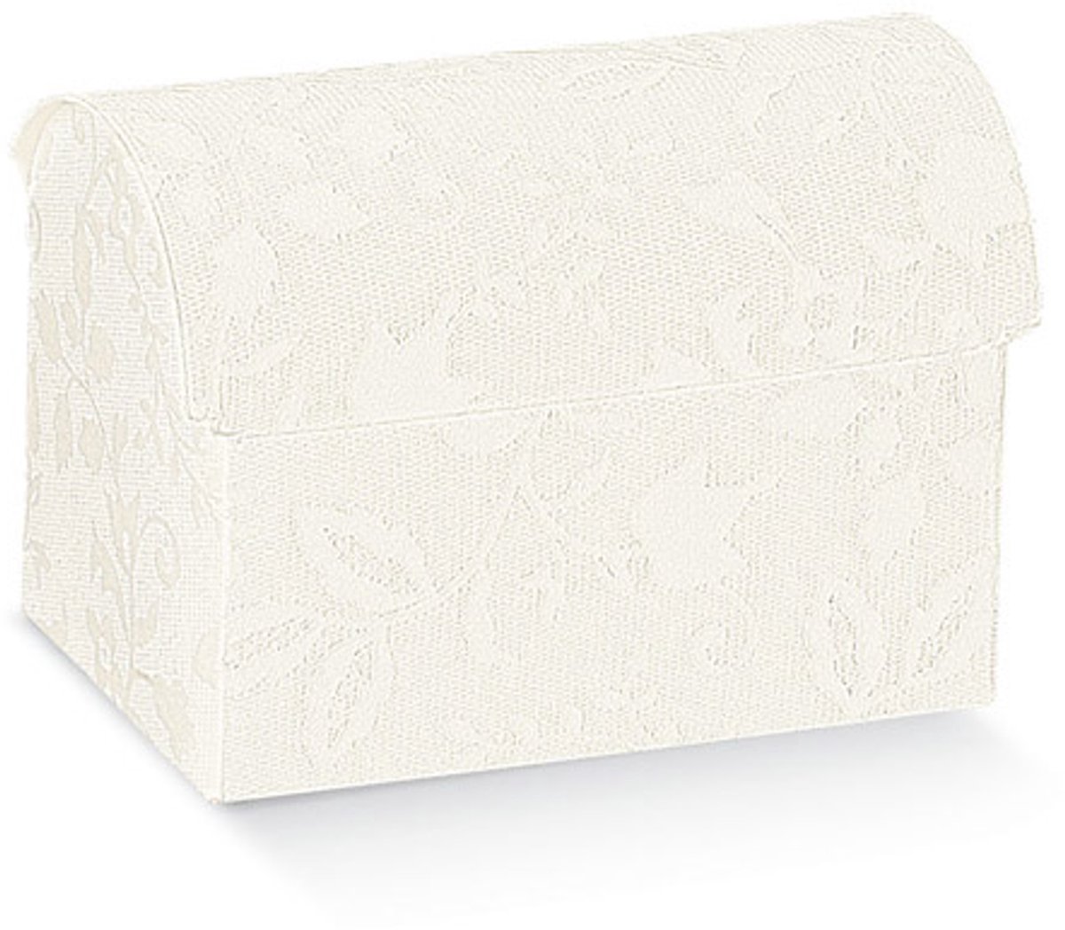 12 grote cadeau-doos BLOEMENPATROON creme schatkist-vorm traktatie-doos voor snoepjes of bonbons of koek om uit te delen bij verjaardag, huwelijk, babyshower of doop.
