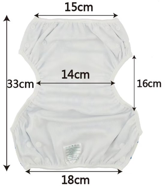 Wasbare Zwemluier – One Size 8–25 kg – Blauw Walvissen – Verstelbaar & Duurzaam