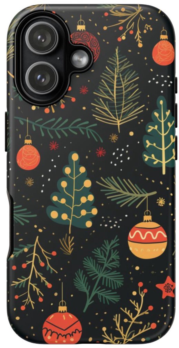 Kerstversiering en Dennentakken Patroon – Telefoonhoesje Geschikt voor iPhone 17