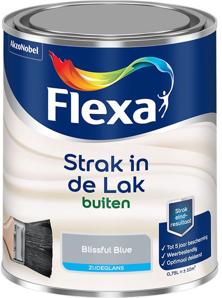 Flexa - Strak in de Lak Buitenlak Zijdeglans - Blissful Blue - Mengverf - 0.75 L