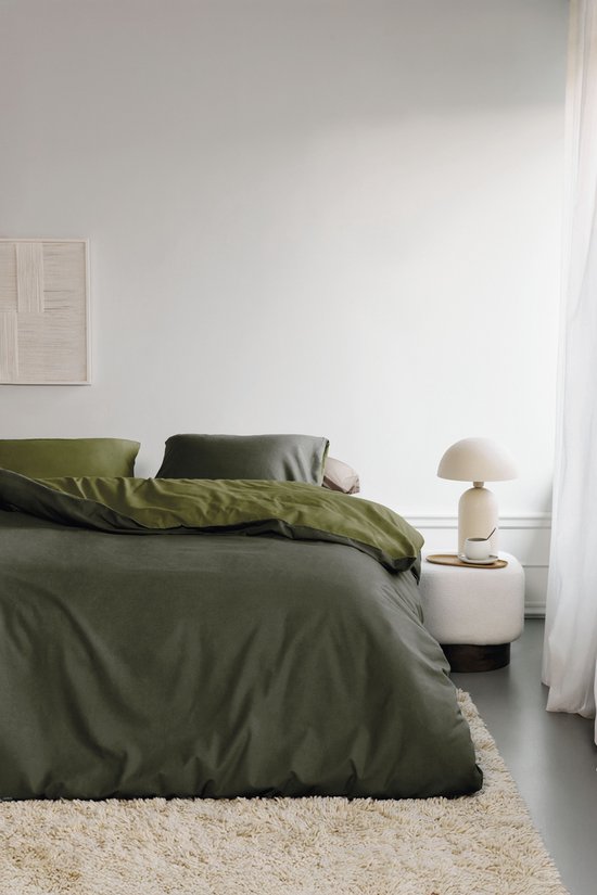 Beddinghouse Warm dekbedovertrek - Lits-Jumeaux - 240 x 200/220 cm - Groen van Beddinghouse — afbeelding 2