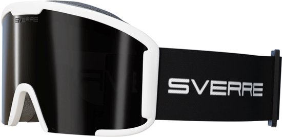 Sverre Sports skibril met zwarte verwisselbare lens + GRATIS slecht weer lens - Wit frame - Anti-condens - Voor heren en dames - Inclusief harde beschermcase - 100% UV bescherming - Licht, sterk en duurzaam frame