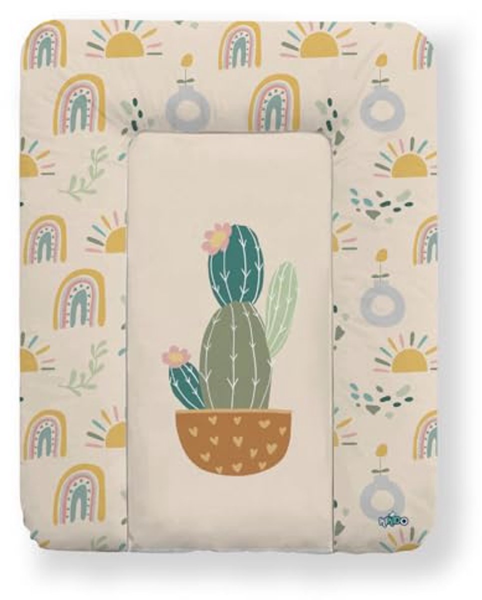 Image of Aankleedkussen 50x70 cm - Cactus - Waterdicht, Zacht en Makkelijk Schoon te Maken - Universele Maat voor Baby