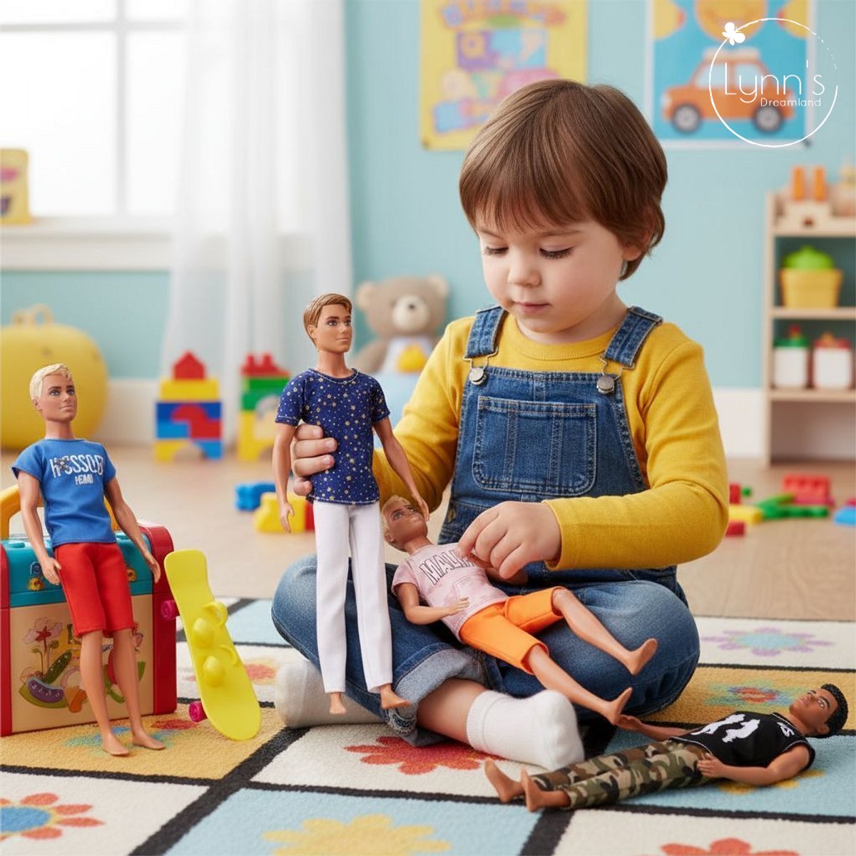 Lynn’s poppenkleertjes - Set ‘Ethan’ - Geschikt voor modepop - Set van 4 outfits en 1 skateboard - Kleding voor modepoppen - Cadeauzakje — afbeelding 2