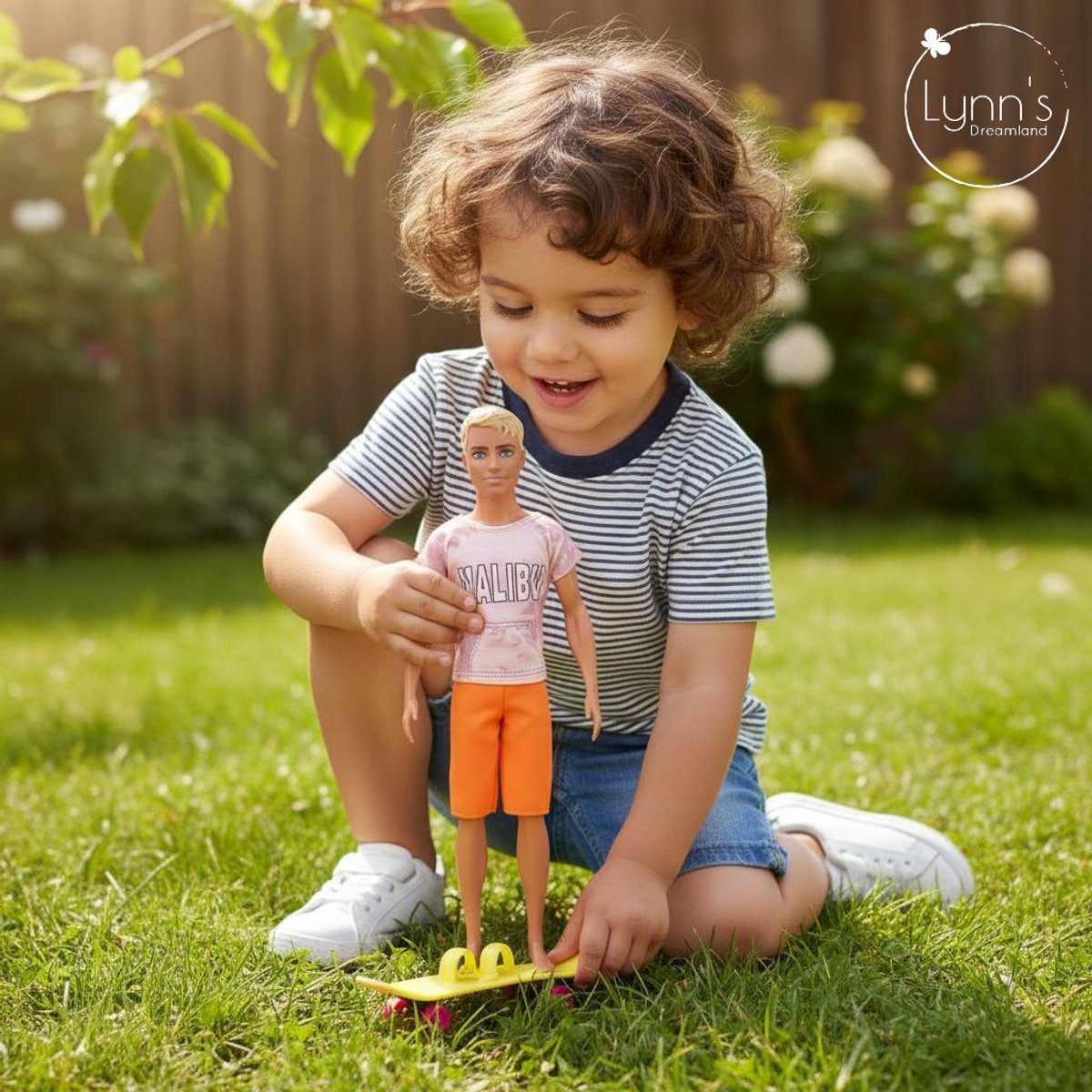 Lynn’s poppenkleertjes - Set ‘Ethan’ - Geschikt voor modepop - Set van 4 outfits en 1 skateboard - Kleding voor modepoppen - Cadeauzakje — afbeelding 3