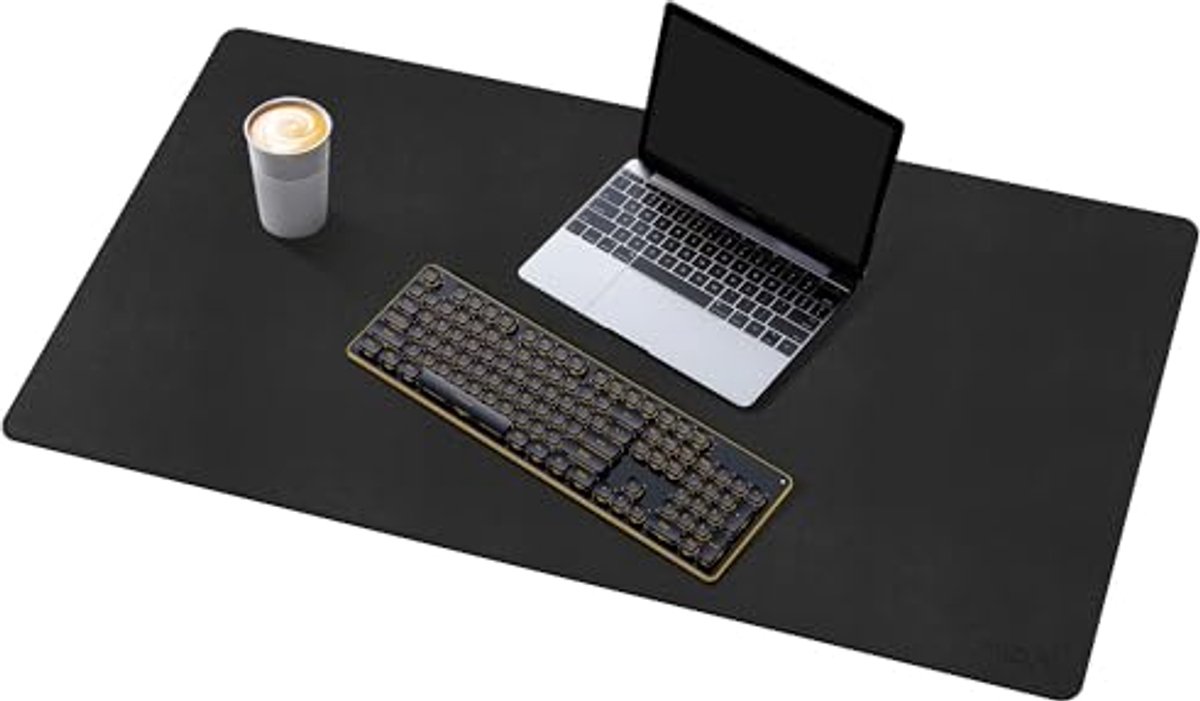 Grote bureauonderlegger 90 x 40 cm - PU-leer en antislip suède - Waterdichte tafelonderlegger voor laptop en muis - Multifunctionele muismat voor kantoor en thuiskantoor
