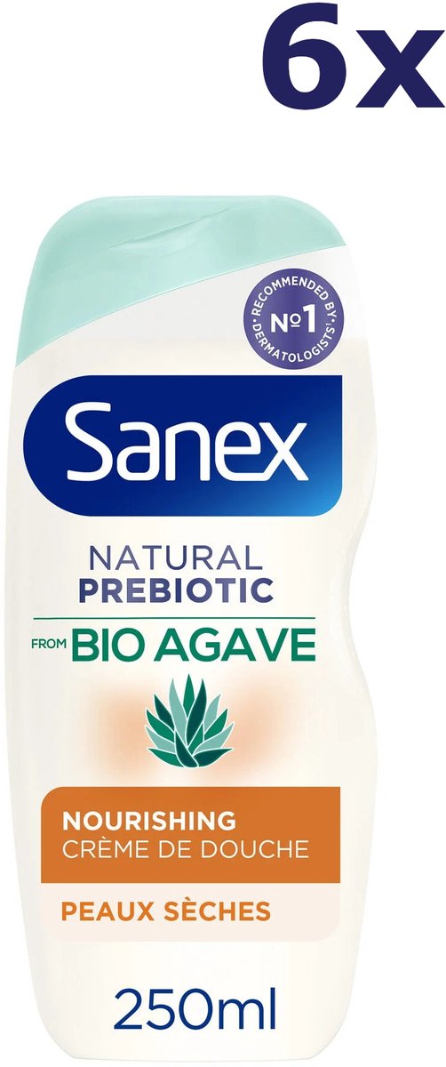 6x Sanex Agave Nourishing Douchecrème 250 ml