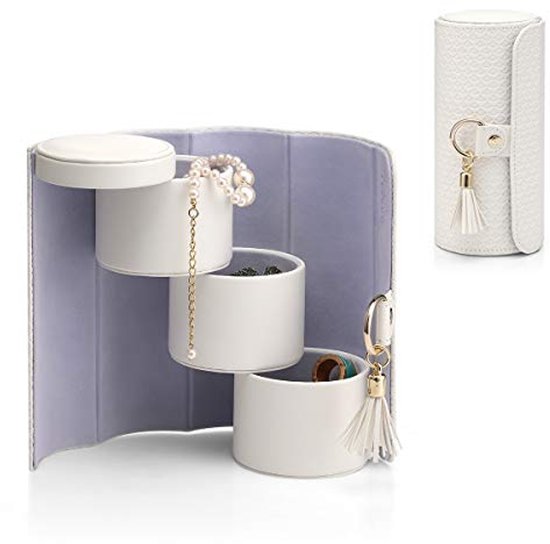 Travel Jewellery Organizer Roll Lichtgewicht & Opvouwbare Travel Sieraden Pouches Case Bag Opbergdoos voor Kettingen Oorbel Houder Vakantie Accessoires Geschenken voor Reizigers Vrouwen (zwart