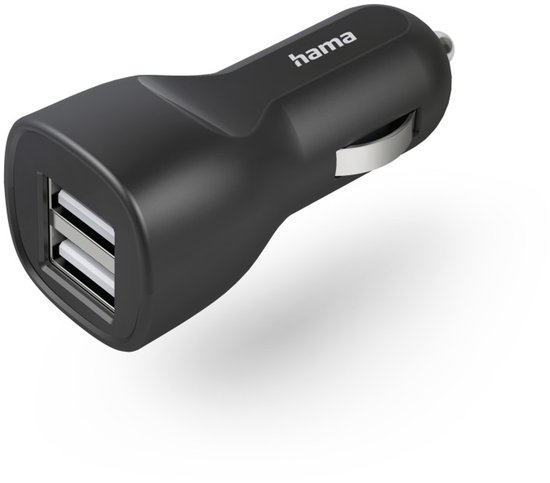 Hama 12W Auto oplader - 2x USB-A - Zwart