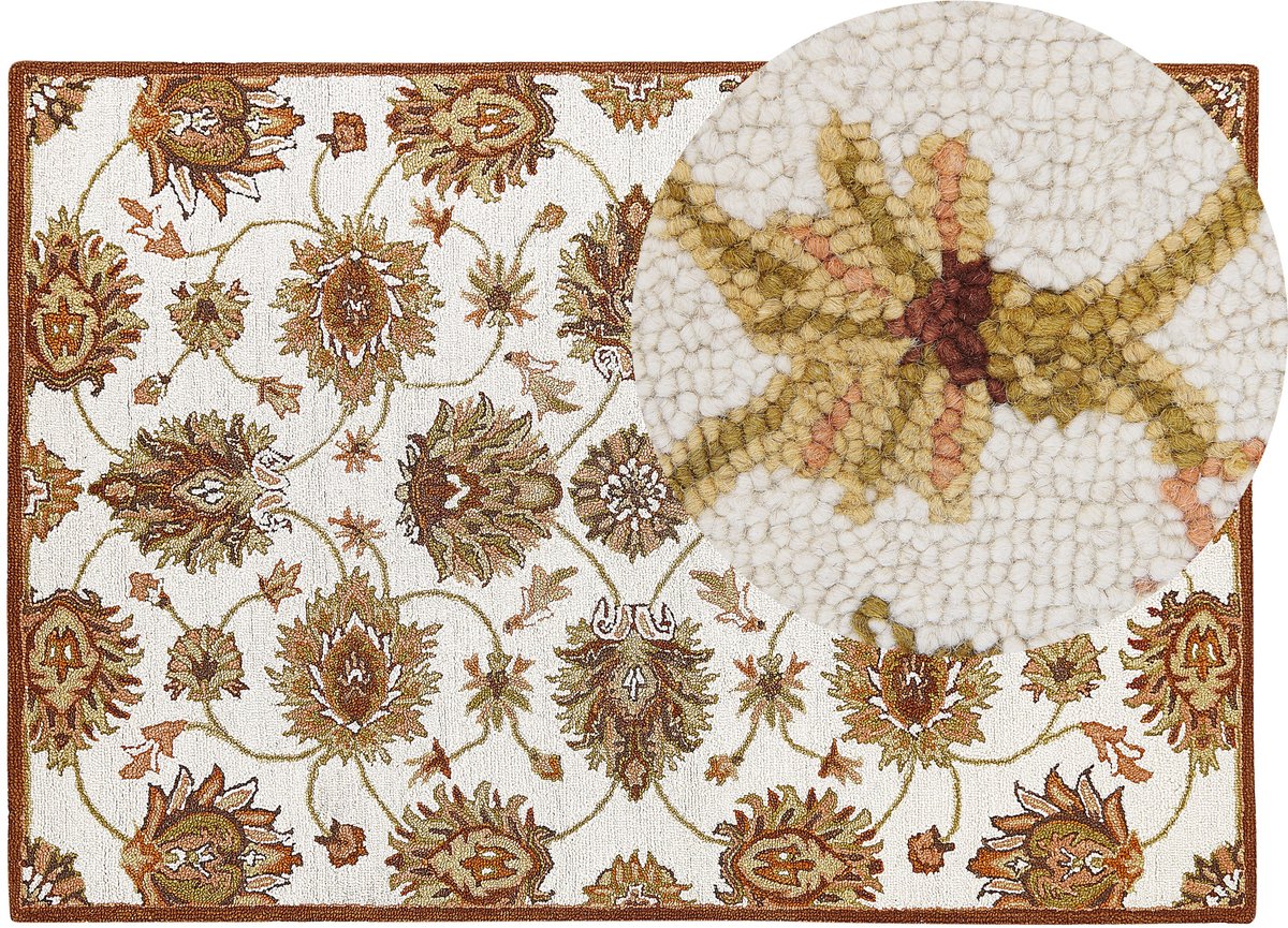 BELIANI EZINE - Vloerkleed - Lichtbeige - 140 x 200 cm - Wol