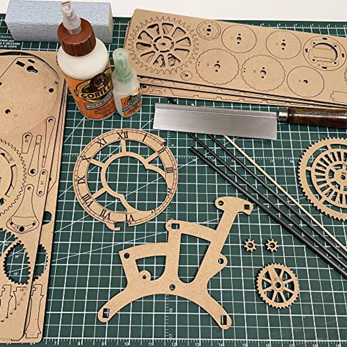 Mechanische Houten Wandklok DIY Kit met Slinger en Versnellingen