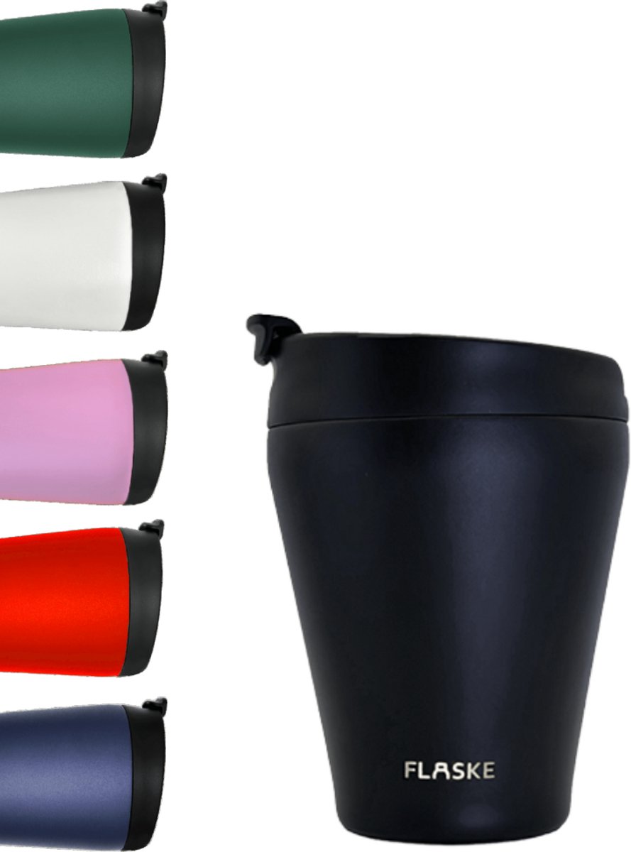 FLASKE Koffiebeker Coffee Cup 200ML - Night - RVS Koffiebeker to Go van 200ML
